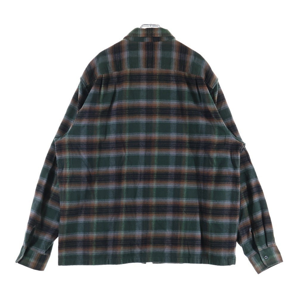 SUPREME(シュプリーム) 24SS Shadow Plaid Flannel Zip Up Shirt シャドウプレイドフランネルジップアップシャツ グリーン