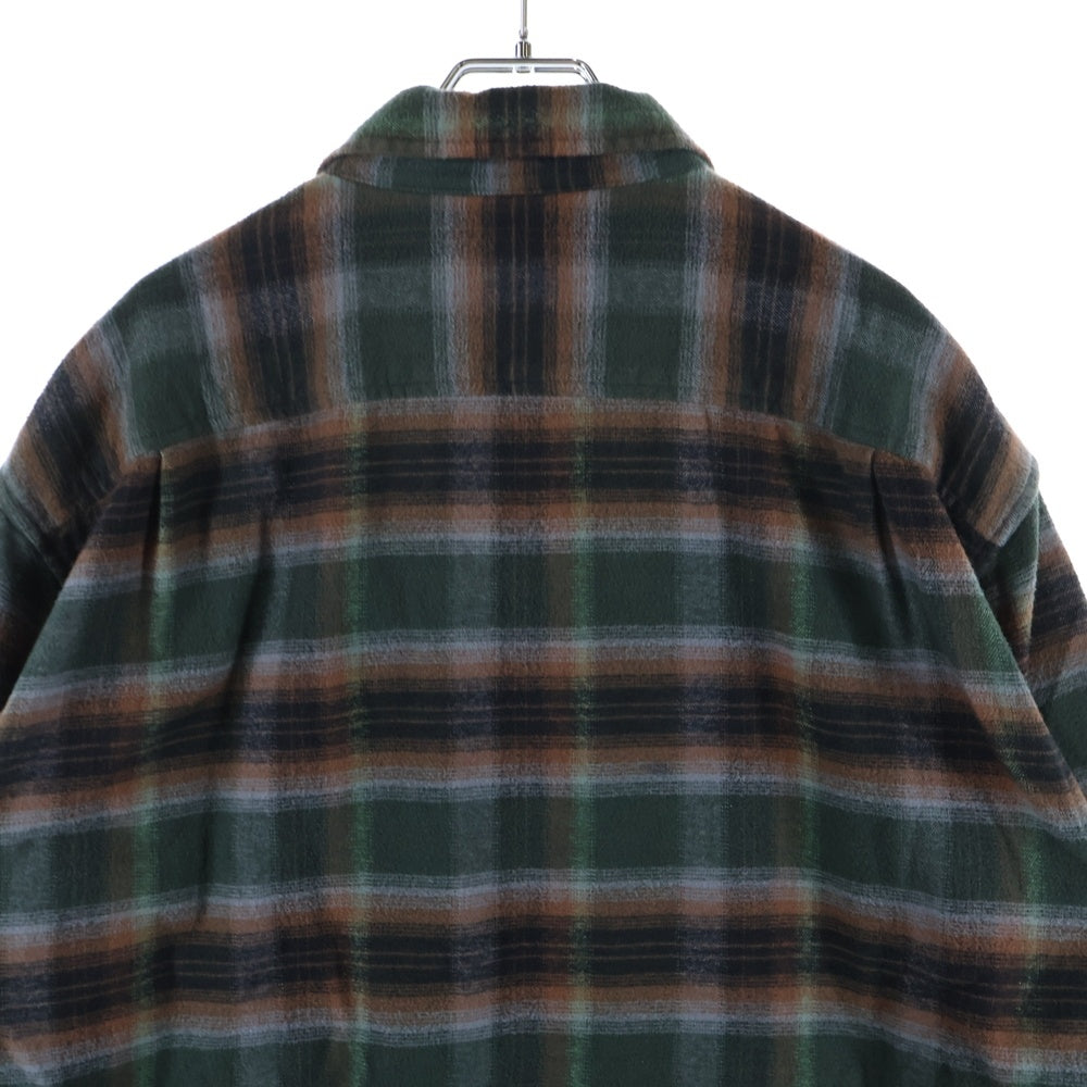 SUPREME(シュプリーム) 24SS Shadow Plaid Flannel Zip Up Shirt シャドウプレイドフランネルジップアップシャツ グリーン