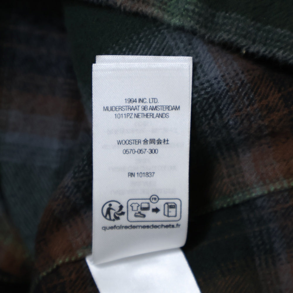 SUPREME(シュプリーム) 24SS Shadow Plaid Flannel Zip Up Shirt シャドウプレイドフランネルジップアップシャツ グリーン