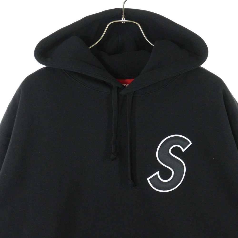 SUPREME(シュプリーム) 25SS S Logo Hooded Sweatshirt フロントSロゴ刺繍 プルオーバー スウェットパーカー フーディ ブラック