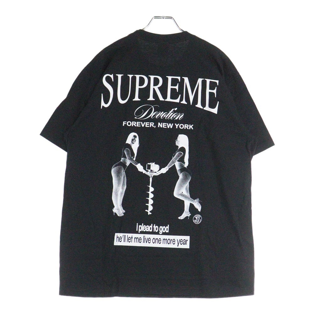 SUPREME(シュプリーム) 25AW DEVOTION TEE ディヴォーション プリント クルーネック半袖Tシャツ ブラック