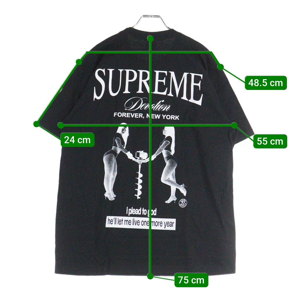 SUPREME(シュプリーム) 25AW DEVOTION TEE ディヴォーション プリント クルーネック半袖Tシャツ ブラック