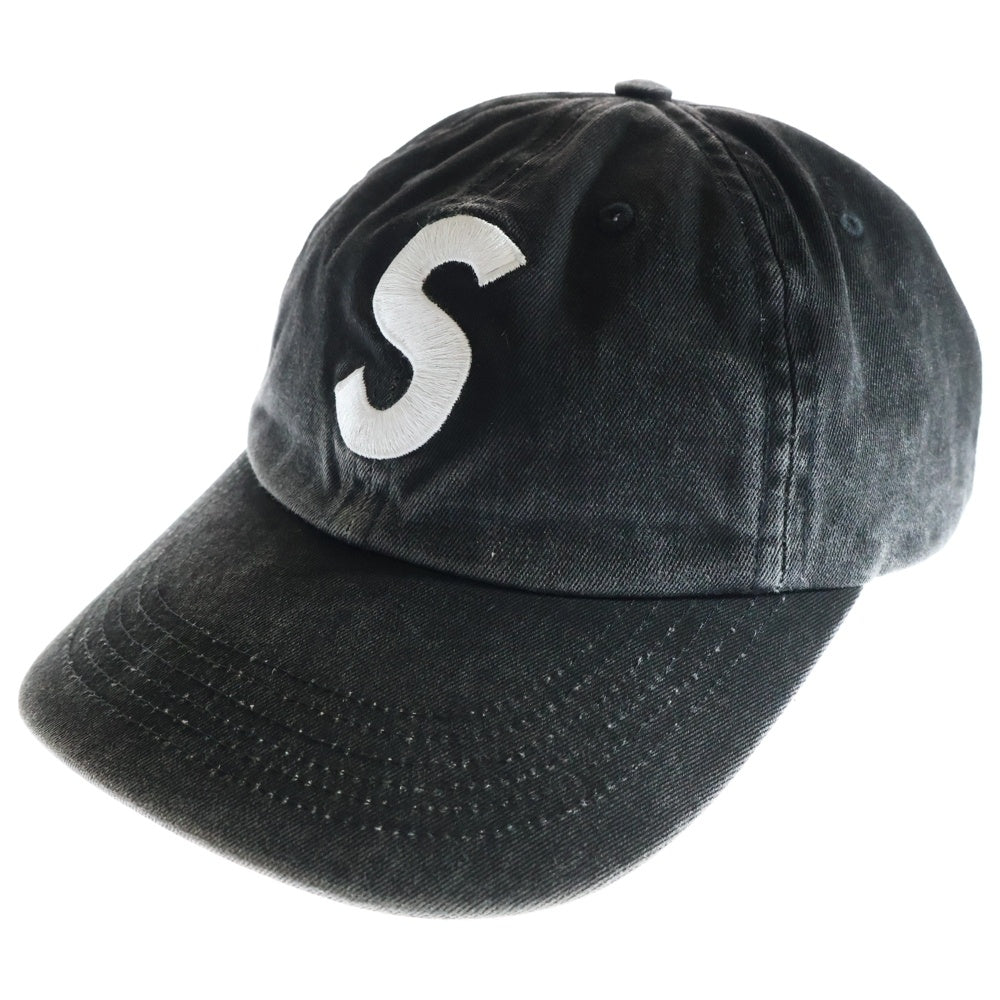 SUPREME(シュプリーム) 25SS Pigment Coated S Logo 6-Panel ピグメント コーティッド Sロゴ刺繍 6パネルキャップ 帽子 ブラック