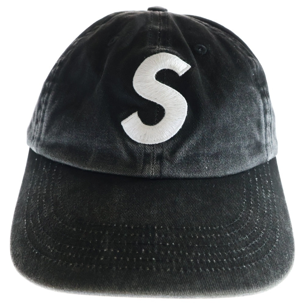 SUPREME(シュプリーム) 25SS Pigment Coated S Logo 6-Panel ピグメント コーティッド Sロゴ刺繍 6パネルキャップ 帽子 ブラック