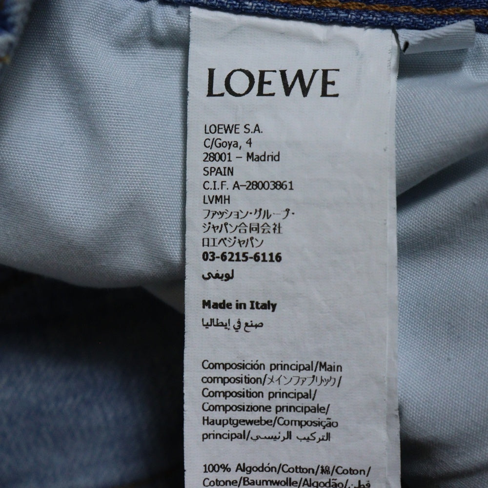 LOEWE(ロエベ) ANAGRAM SHORTS アナグラム ロゴプリント カットオフ ハーフパンツ ショーツ インディゴ H526Y1GW07