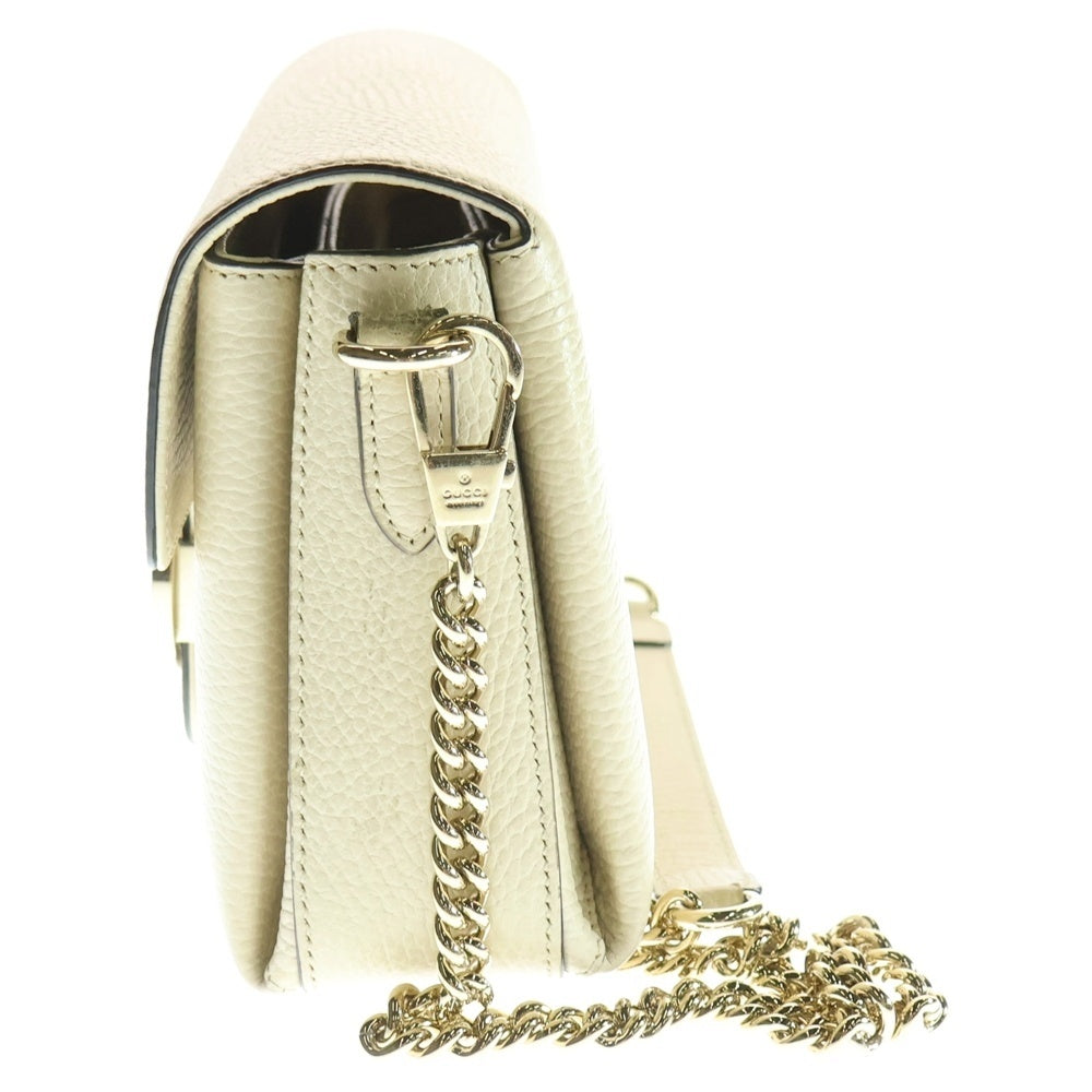 GUCCI(グッチ) インターロッキングG レザー ショルダーバッグ ベージュ 607720