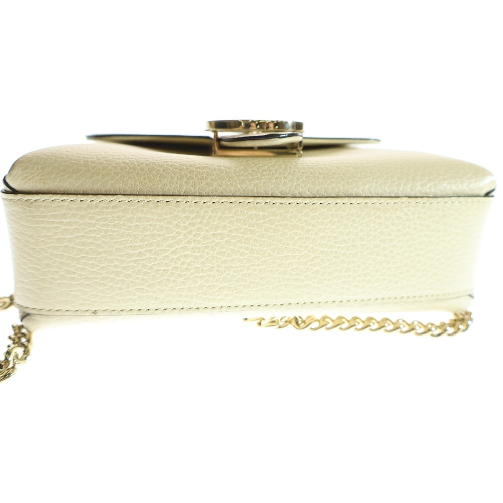 GUCCI(グッチ) インターロッキングG レザー ショルダーバッグ ベージュ 607720