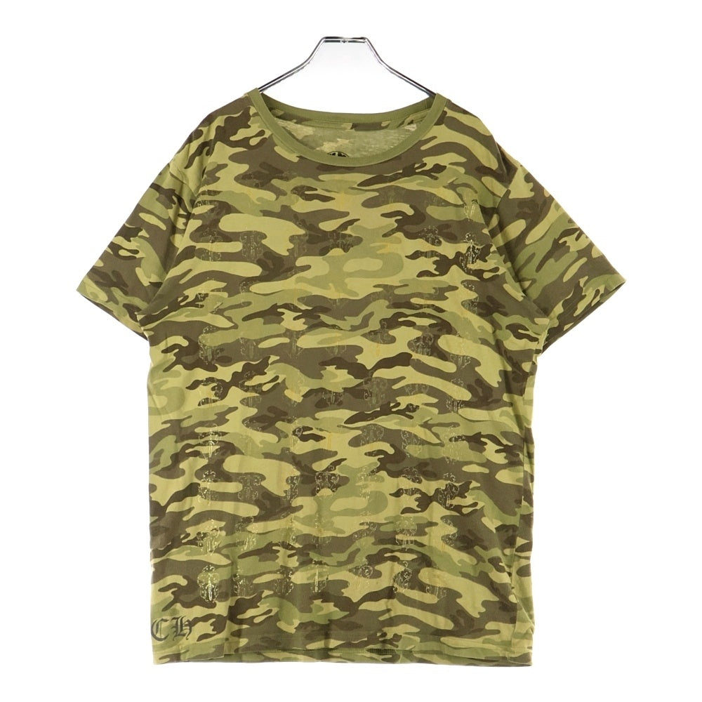 CHROME HEARTS(クロムハーツ) ヴァインダガー プリント カモフラ クルーネック半袖Tシャツ カーキ