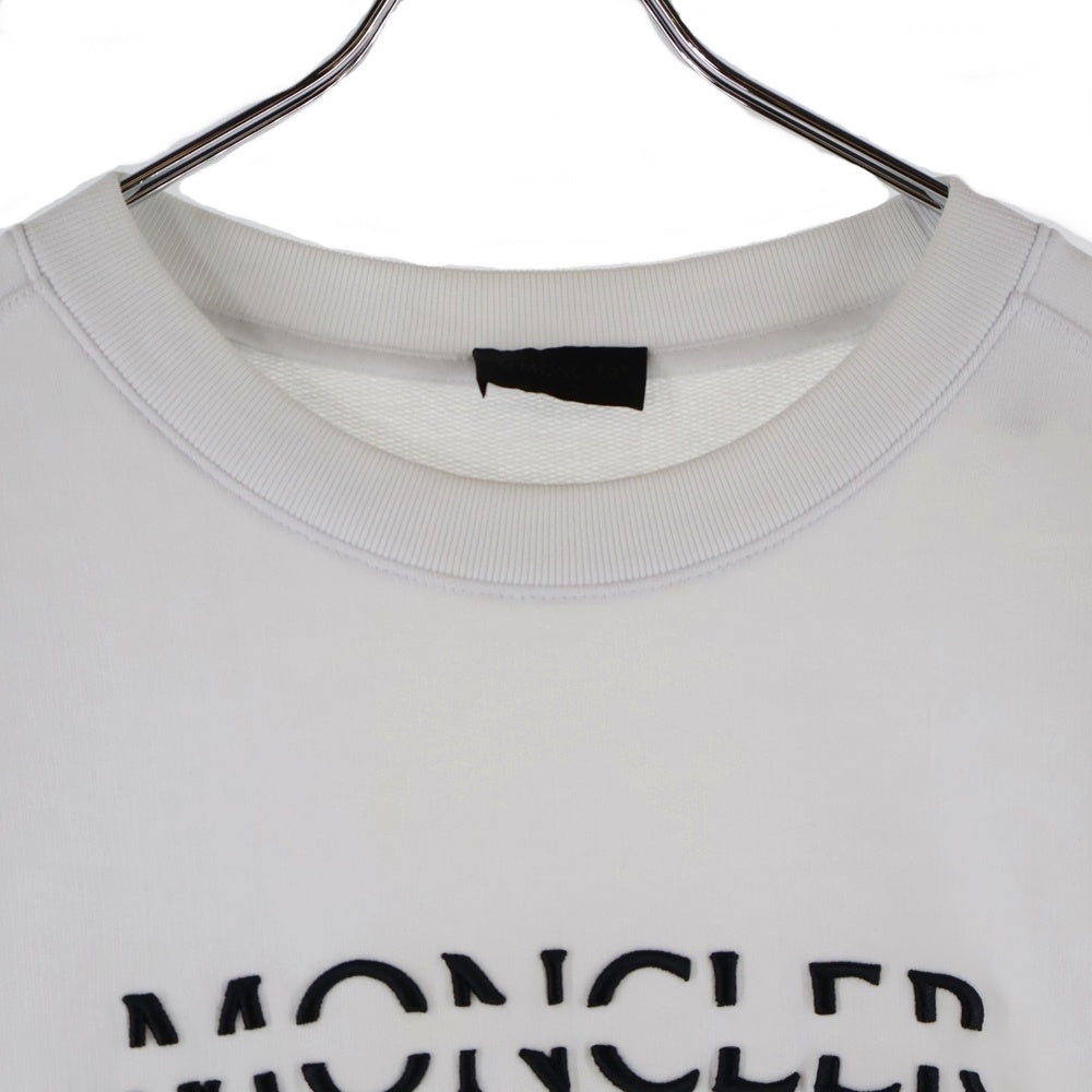 MONCLER(モンクレール) 22AW SWEATSHIRT グラフィック ロゴ 刺繍 スウェットトレーナー ホワイト H20918G00010 809KR