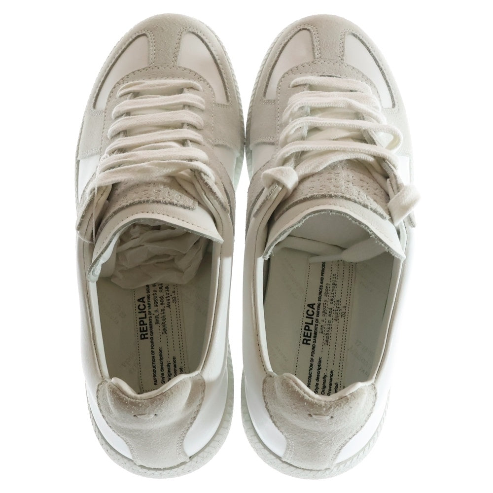 Maison Margiela(メゾンマルジェラ) Replica レプリカ ジャーマントレーナー スウェード レザー ローカットスニーカー ホワイト S58WS0109