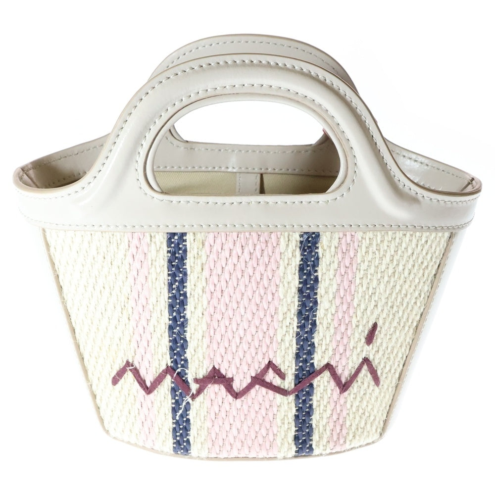 MARNI(マルニ) TROPICALIA MICRO トロピカリア マイクロ かごバッグ ロゴ ハンドバッグ ベージュ BMMP0067Q7