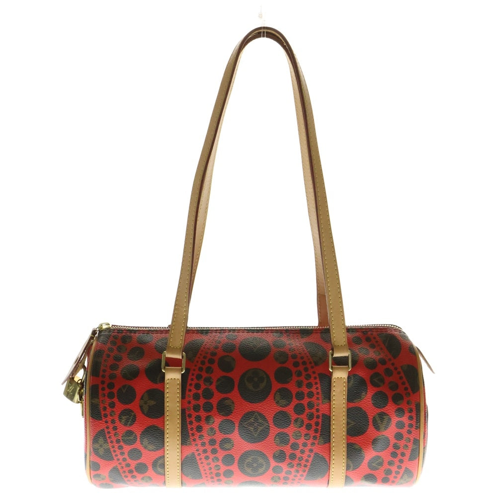 LOUIS VUITTON(ルイヴィトン) ×草間彌生 モノグラム パンプキンドット パピヨン ショルダー バッグ レッド/ブラウン M40689 MB2182