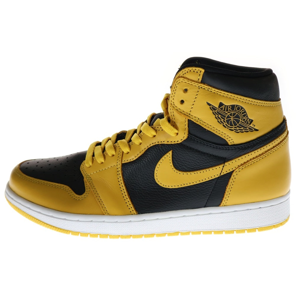 NIKE(ナイキ) AIR JORDAN1 RETRO HIGH OG POLLEN エアジョーダン 1 レトロ パラン ハイカットスニーカー ブラック/イエロー US9.5/27.5cm 555088-701