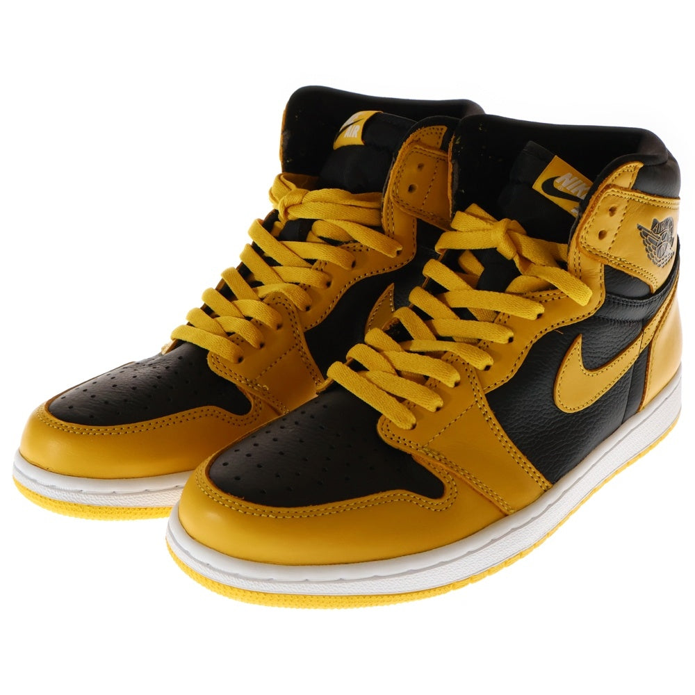 NIKE(ナイキ) AIR JORDAN1 RETRO HIGH OG POLLEN エアジョーダン 1 レトロ パラン ハイカットスニーカー ブラック/イエロー US9.5/27.5cm 555088-701