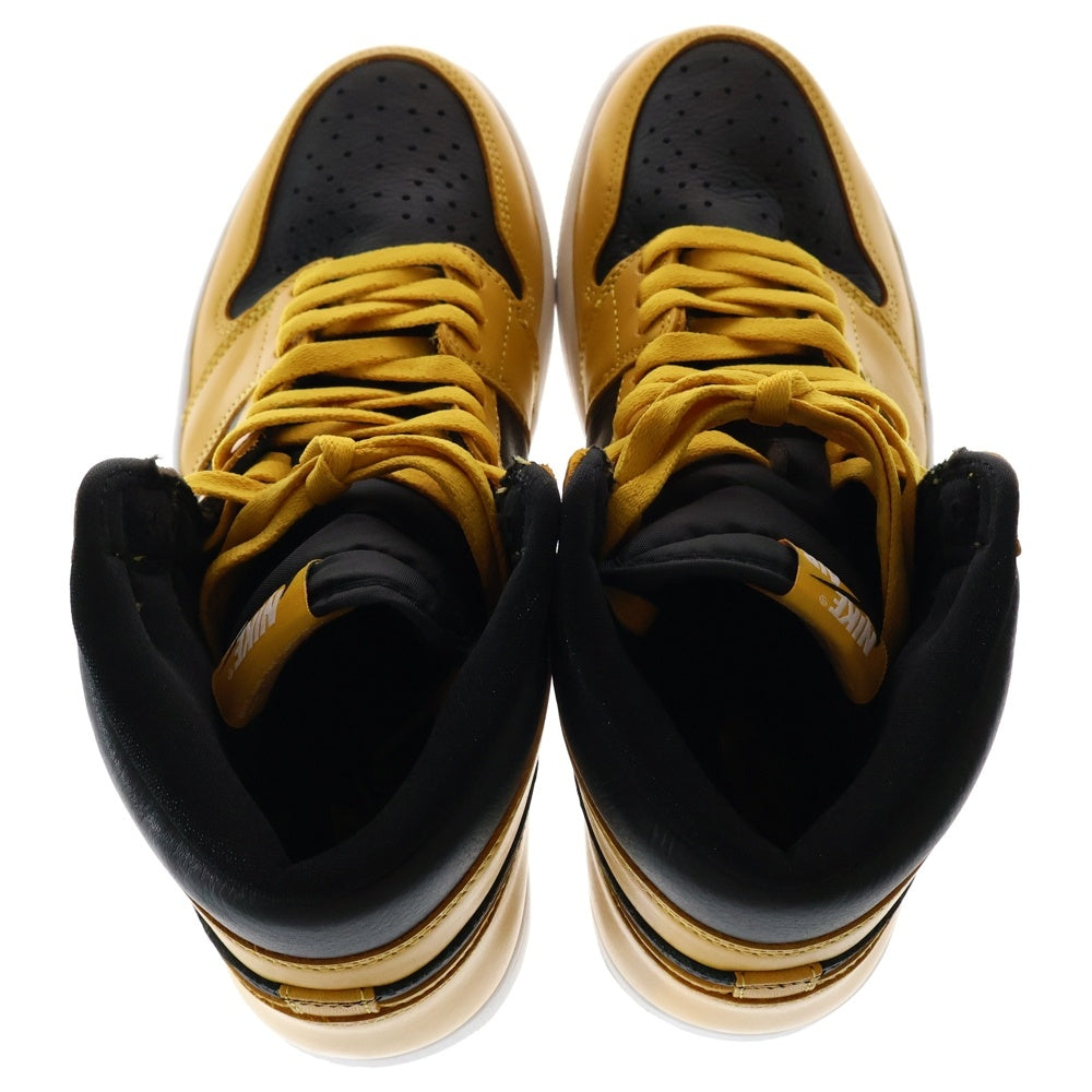 NIKE(ナイキ) AIR JORDAN1 RETRO HIGH OG POLLEN エアジョーダン 1 レトロ パラン ハイカットスニーカー ブラック/イエロー US9.5/27.5cm 555088-701