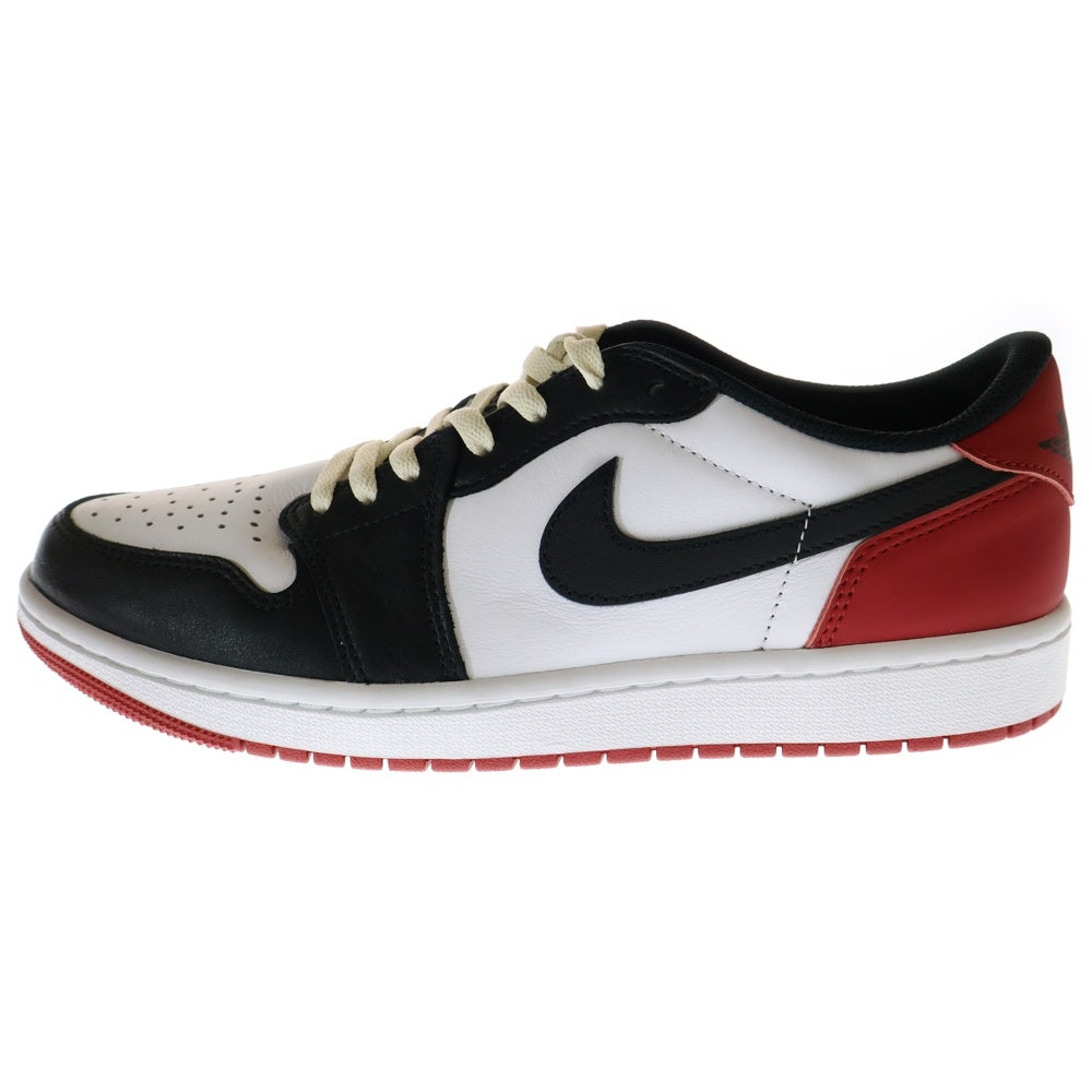 NIKE(ナイキ) AIR JORDAN 1 RETRO LOW OG BLACK TOE エアジョーダン1 ブラックトゥ レースアップ ローカットスニーカー ホワイト/ブラック/レッド US9.5/27.5cm CZ0790-106