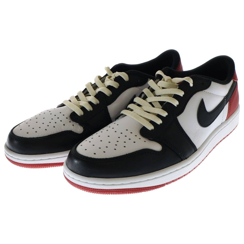 NIKE(ナイキ) AIR JORDAN 1 RETRO LOW OG BLACK TOE エアジョーダン1 ブラックトゥ レースアップ ローカットスニーカー ホワイト/ブラック/レッド US9.5/27.5cm CZ0790-106