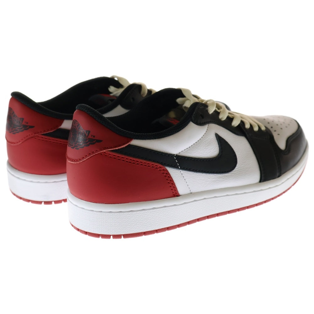 NIKE(ナイキ) AIR JORDAN 1 RETRO LOW OG BLACK TOE エアジョーダン1 ブラックトゥ レースアップ ローカットスニーカー ホワイト/ブラック/レッド US9.5/27.5cm CZ0790-106