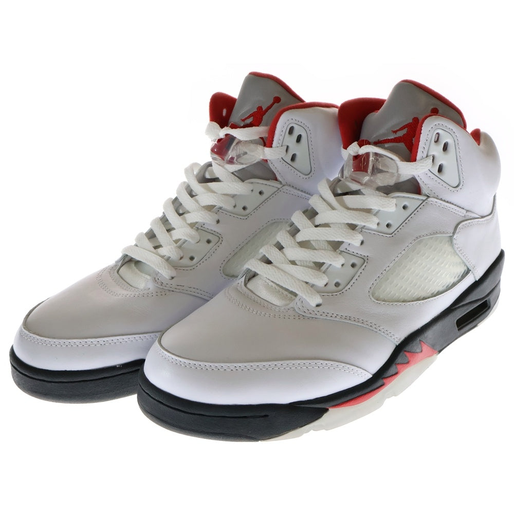 NIKE(ナイキ) AIR JORDAN 5 RETRO FIRE RED エアジョーダン5 ファイアレッド ハイカットスニーカー ホワイト /レッド US9.5/27.5cm DA1911-102