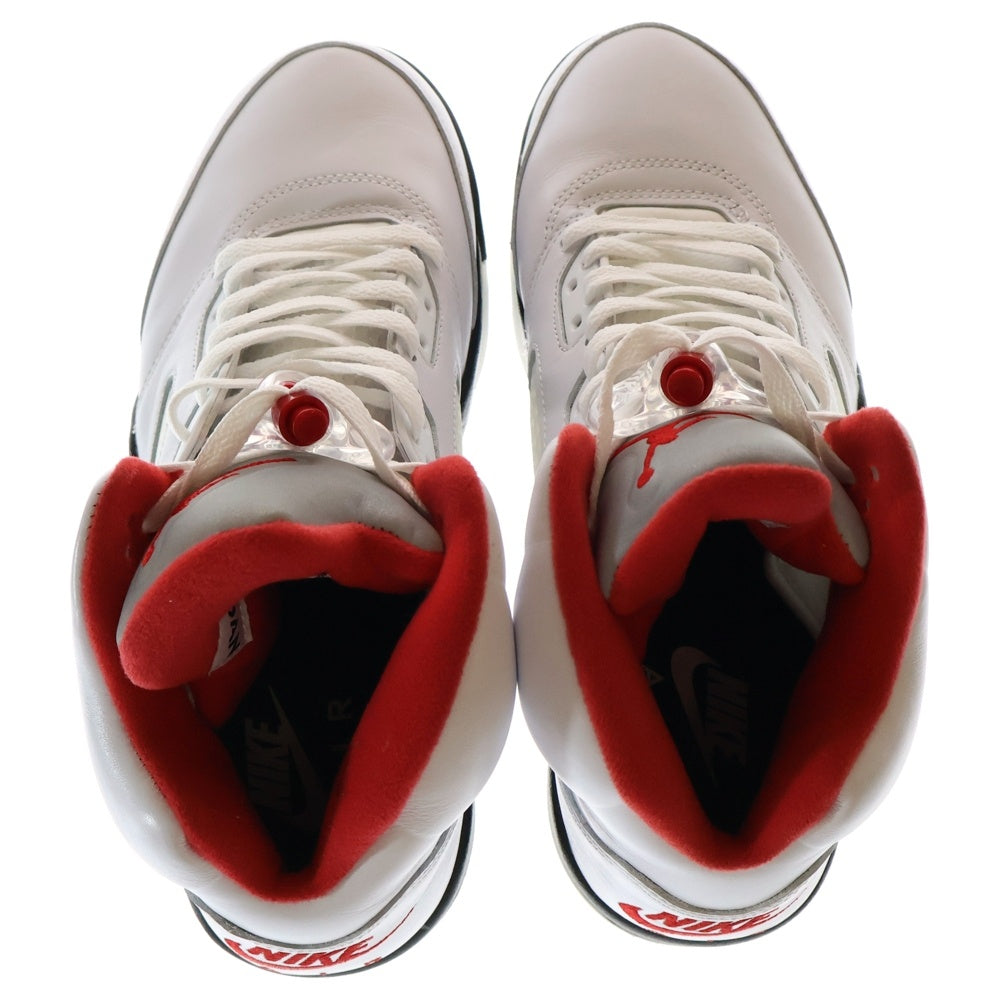 NIKE(ナイキ) AIR JORDAN 5 RETRO FIRE RED エアジョーダン5 ファイアレッド ハイカットスニーカー ホワイト /レッド US9.5/27.5cm DA1911-102