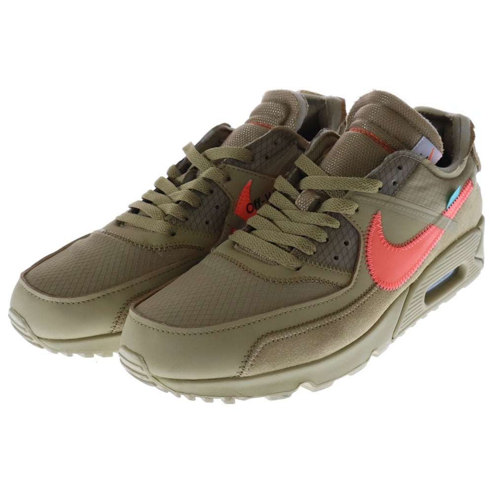 NIKE(ナイキ) ×OFF-WHITE THE 10 AIR MAX 90 DESERT ORE オフホワイト エアマックス90 デザートオレ ローカットスニーカー ブラウン US9.5/27.5cm AA7293-200