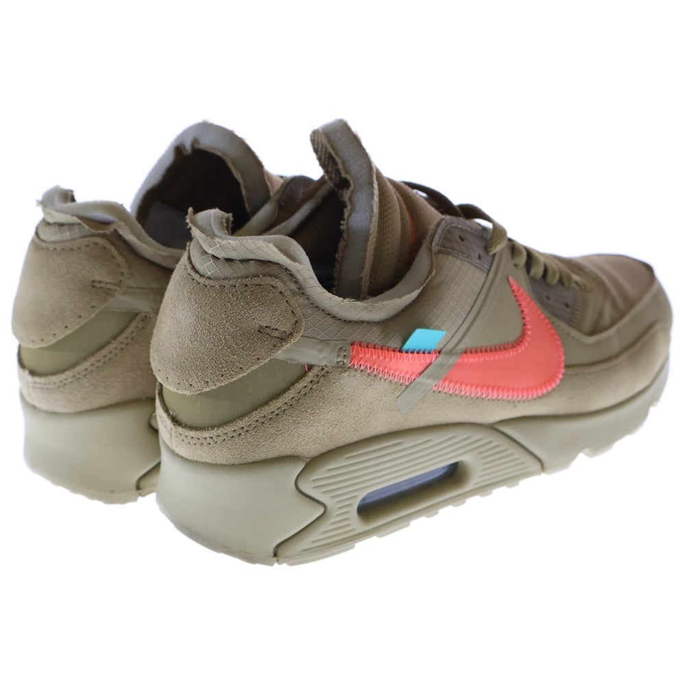 NIKE(ナイキ) ×OFF-WHITE THE 10 AIR MAX 90 DESERT ORE オフホワイト エアマックス90 デザートオレ ローカットスニーカー ブラウン US9.5/27.5cm AA7293-200