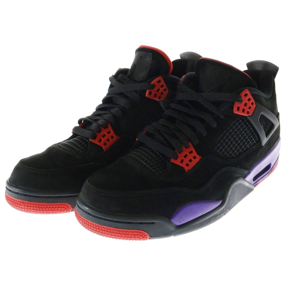 NIKE(ナイキ) AIR JORDAN 4 RETRO RAPTORS エアジョーダン 4 レトロ ラプターズ ハイカットスニーカー ブラック US9.5/27.5cm AQ3816-065