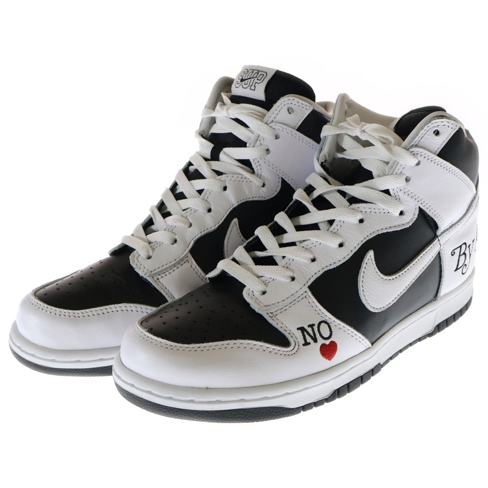 NIKE SB(ナイキエスビー) ×SUPREME DUNK HIGH BY ANY MEANS シュプリーム ダンク バイエニーミーンズ ハイカットスニーカー ホワイト/ブラック US9.5/27.5cm DN3741-002