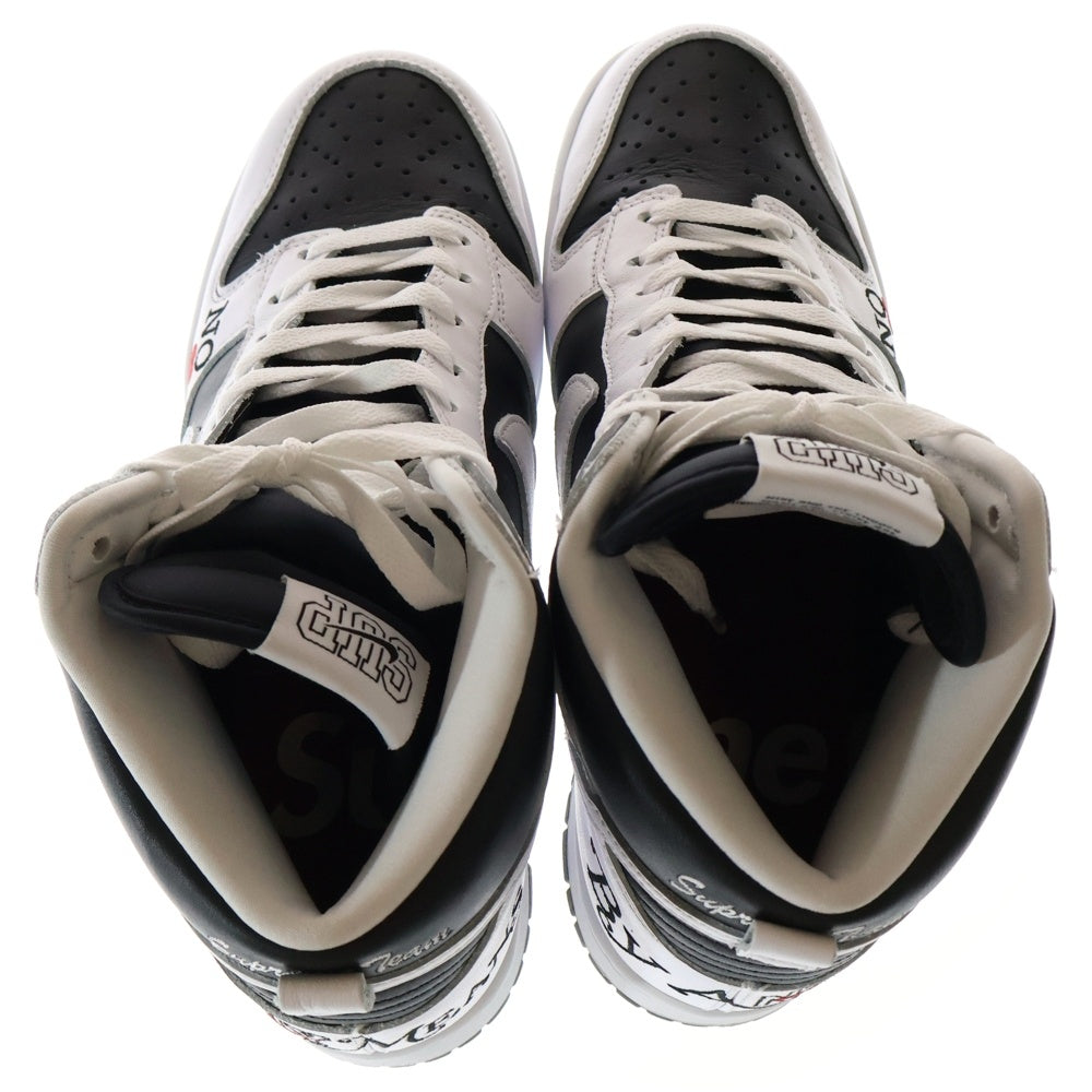 NIKE SB(ナイキエスビー) ×SUPREME DUNK HIGH BY ANY MEANS シュプリーム ダンク バイエニーミーンズ ハイカットスニーカー ホワイト/ブラック US9.5/27.5cm DN3741-002