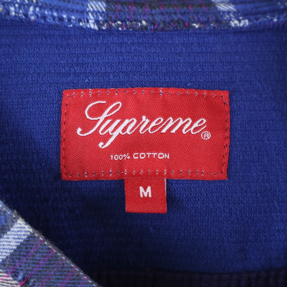 SUPREME(シュプリーム) 18AW Hooded Color Blocked Corduroy Shirt フーデッド カラー ブロックド コーデュロイ 長袖シャツ ブルー/パープル