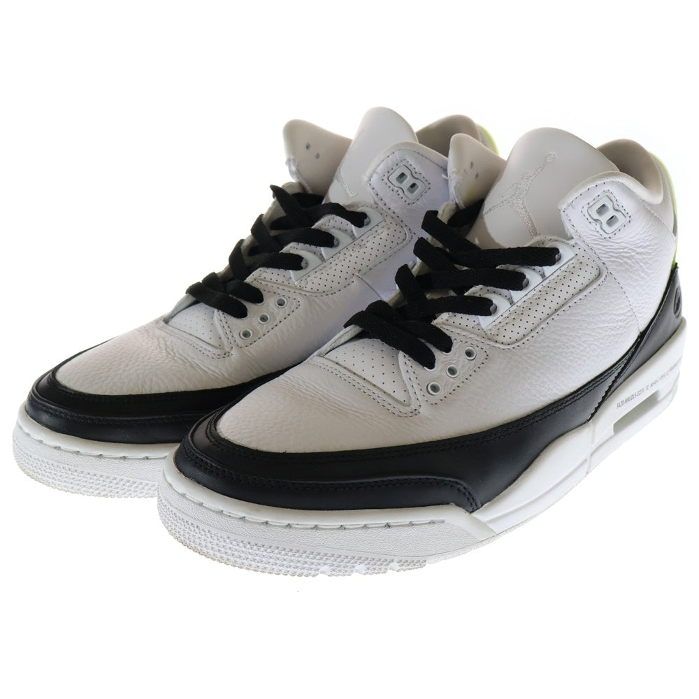 NIKE(ナイキ) ×FRAGMENT DESIGN AIR JORDAN3 RETRO SP フラグメントデザイン エアジョーダン3 ミッドカットスニーカー ホワイト/ブラック US9.5/27.5cm DA3595-100