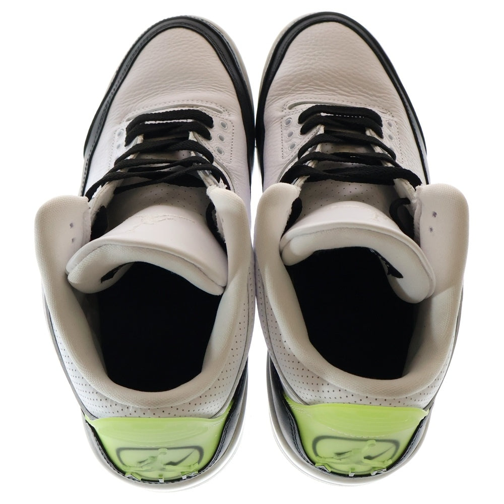 NIKE(ナイキ) ×FRAGMENT DESIGN AIR JORDAN3 RETRO SP フラグメントデザイン エアジョーダン3 ミッドカットスニーカー ホワイト/ブラック US9.5/27.5cm DA3595-100