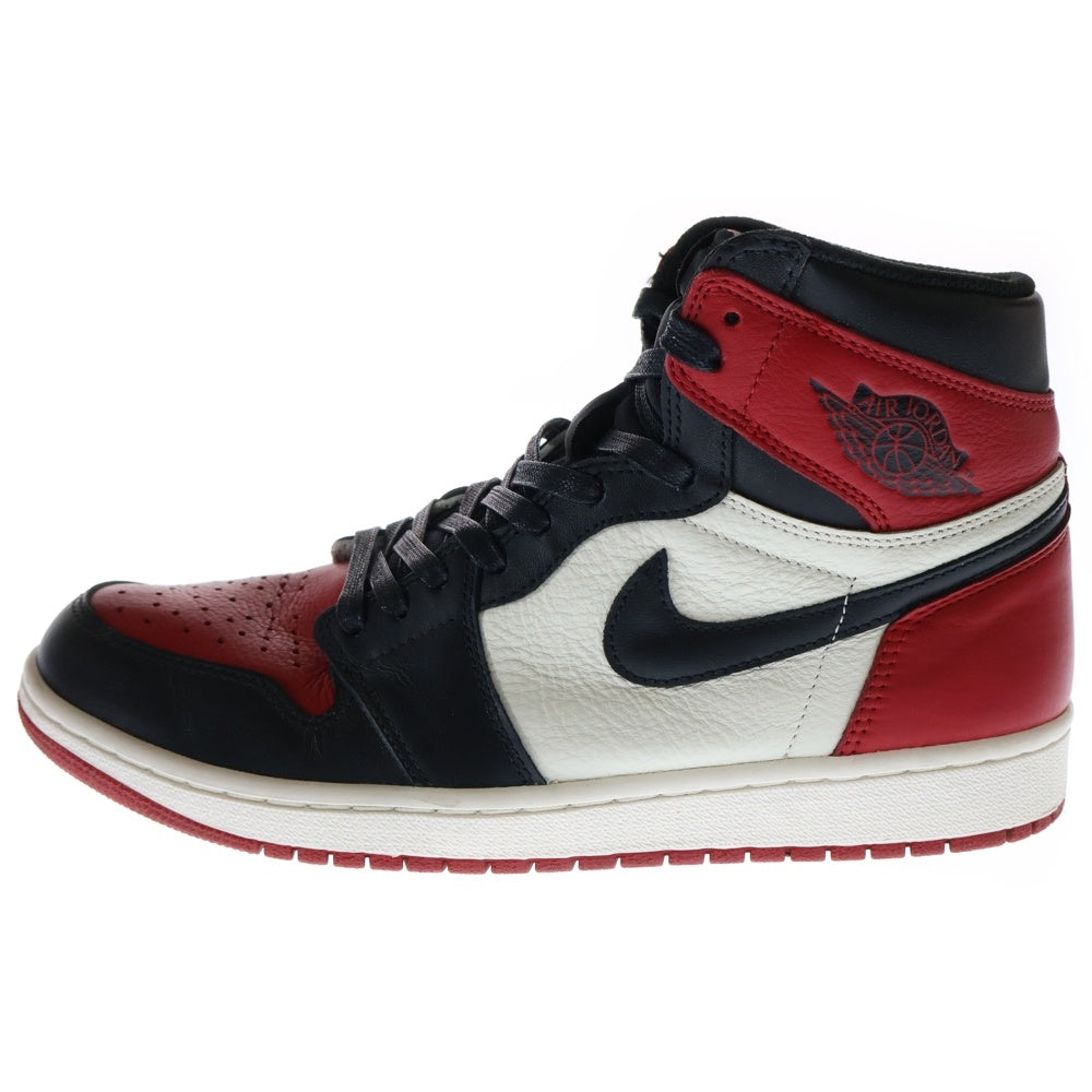 NIKE(ナイキ) AIR JORDAN 1 RETRO HIGH OG BRED TOE エアジョーダン1 ブレッドトゥ ハイカットスニーカー レッド/ブラック US9.5/27.5cm 555088-610