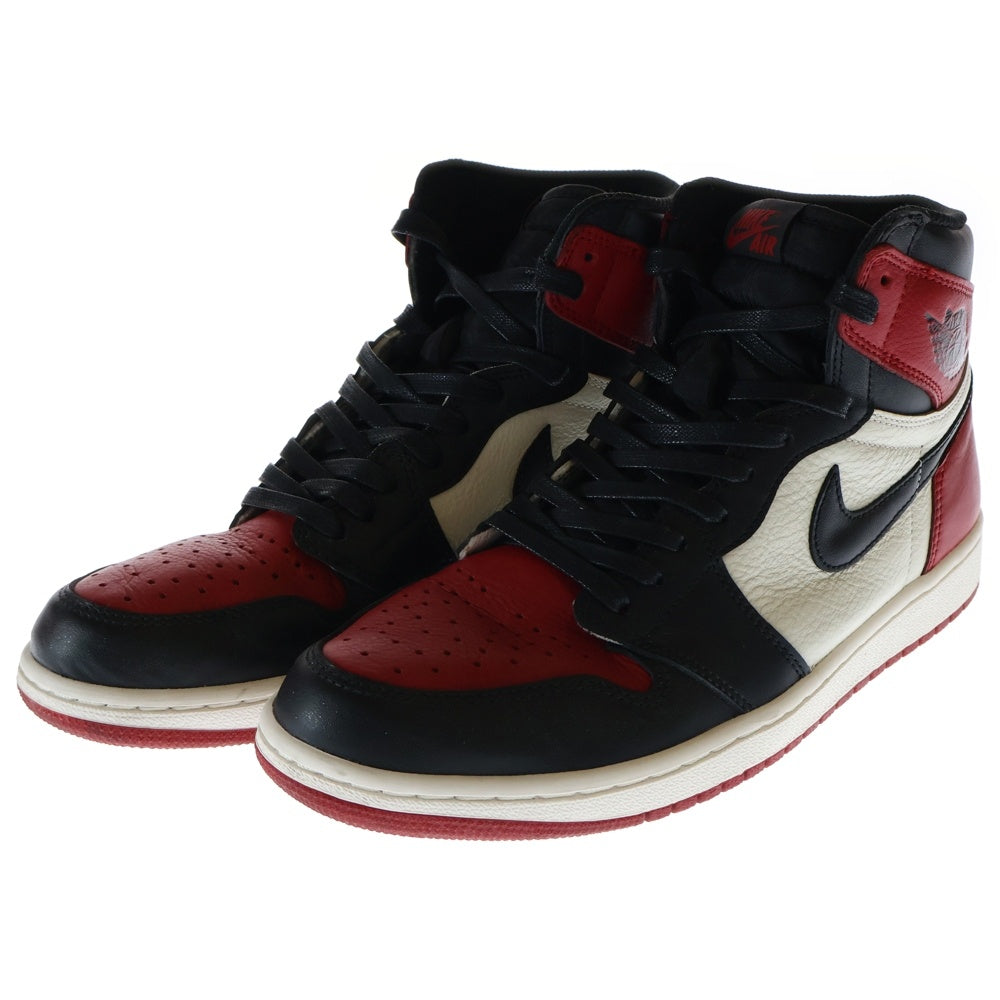 NIKE(ナイキ) AIR JORDAN 1 RETRO HIGH OG BRED TOE エアジョーダン1 ブレッドトゥ ハイカットスニーカー レッド/ブラック US9.5/27.5cm 555088-610