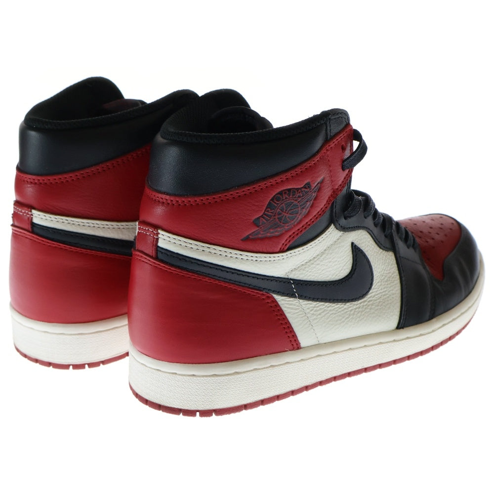NIKE(ナイキ) AIR JORDAN 1 RETRO HIGH OG BRED TOE エアジョーダン1 ブレッドトゥ ハイカットスニーカー レッド/ブラック US9.5/27.5cm 555088-610