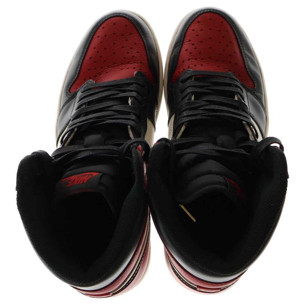 NIKE(ナイキ) AIR JORDAN 1 RETRO HIGH OG BRED TOE エアジョーダン1 ブレッドトゥ ハイカットスニーカー レッド/ブラック US9.5/27.5cm 555088-610