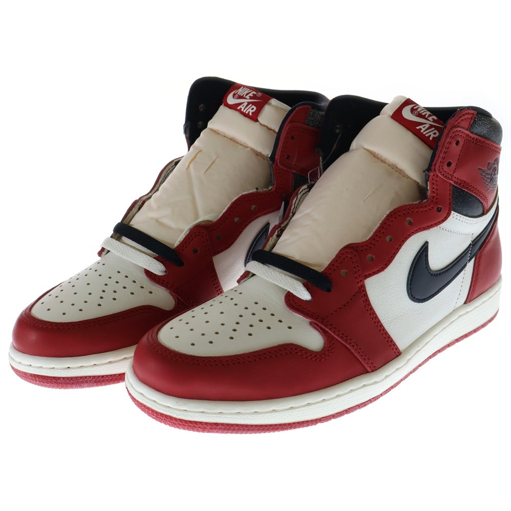 NIKE(ナイキ) AIR JORDAN 1 LOST&FOUND エアジョーダン1 ロスト&ファウンド シカゴ ハイカットスニーカー ホワイト/レッド US9.5/27.5cm DZ5485-612
