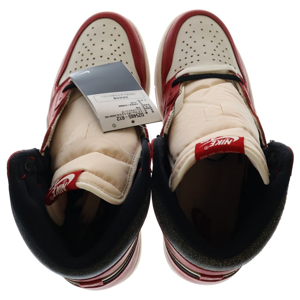 NIKE(ナイキ) AIR JORDAN 1 LOST&FOUND エアジョーダン1 ロスト&ファウンド シカゴ ハイカットスニーカー ホワイト/レッド US9.5/27.5cm DZ5485-612