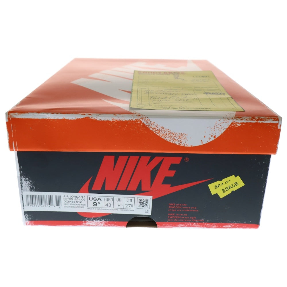 NIKE(ナイキ) AIR JORDAN 1 LOST&FOUND エアジョーダン1 ロスト&ファウンド シカゴ ハイカットスニーカー ホワイト/レッド US9.5/27.5cm DZ5485-612