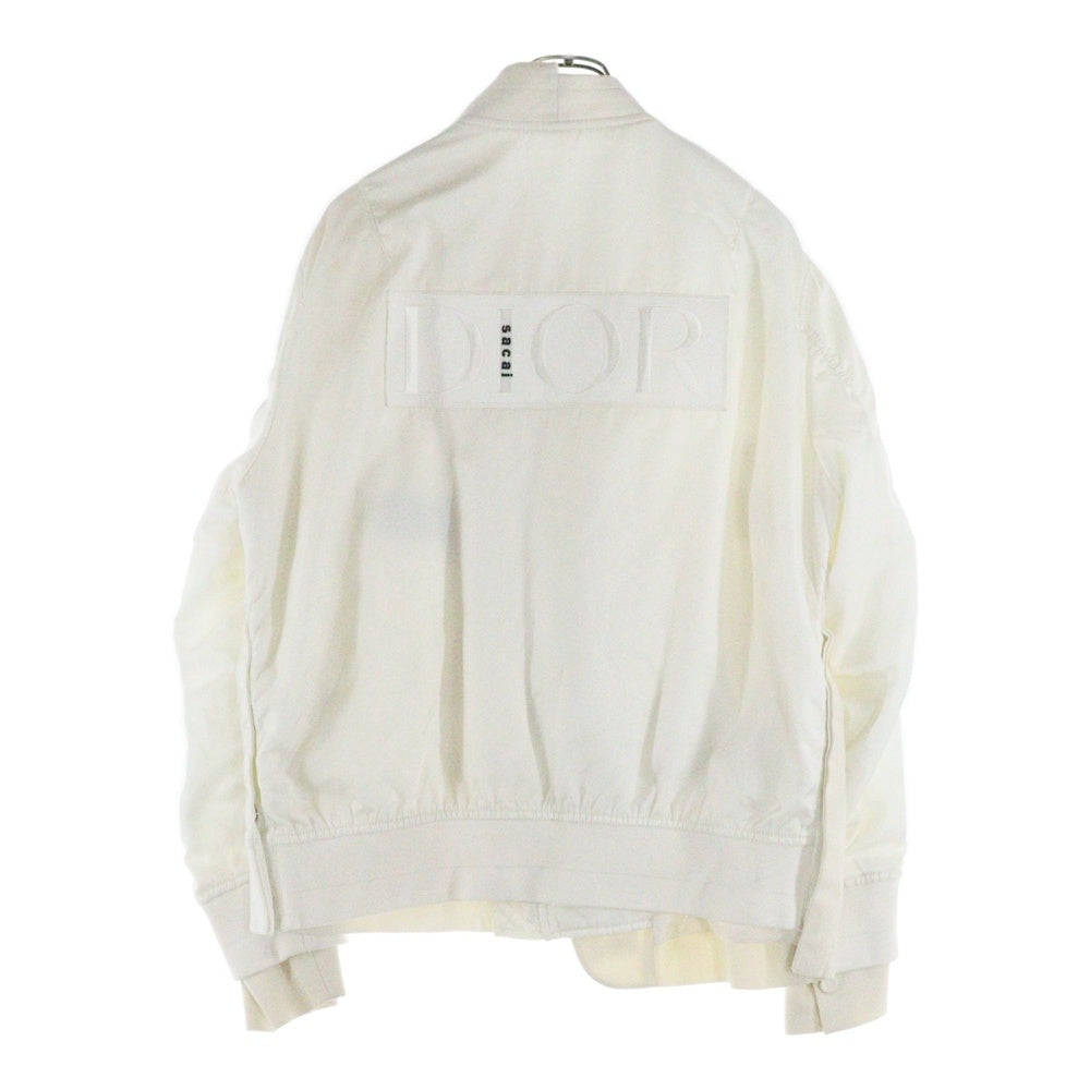 DIOR(ディオール) 21AW ×sacai Hybrid Bomber Jacket Technical Twill サカイ ハイブリッド ボンバージャケット テクニカルツイル ドッキングMA-1 ホワイト 213C443A4732