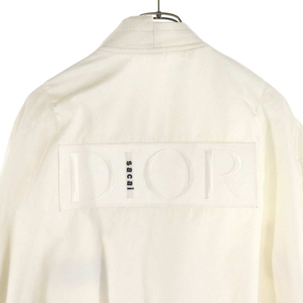 DIOR(ディオール) 21AW ×sacai Hybrid Bomber Jacket Technical Twill サカイ ハイブリッド ボンバージャケット テクニカルツイル ドッキングMA-1 ホワイト 213C443A4732