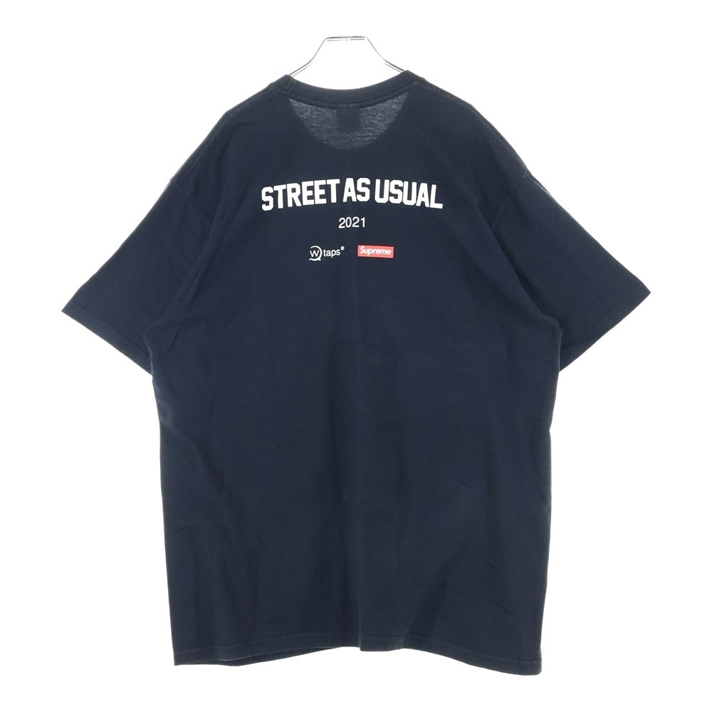 SUPREME(シュプリーム) 21AW×WTAPS Sic'em! Tee ダブルタップス シッケム ロゴプリント 半袖 Tシャツ ブラック