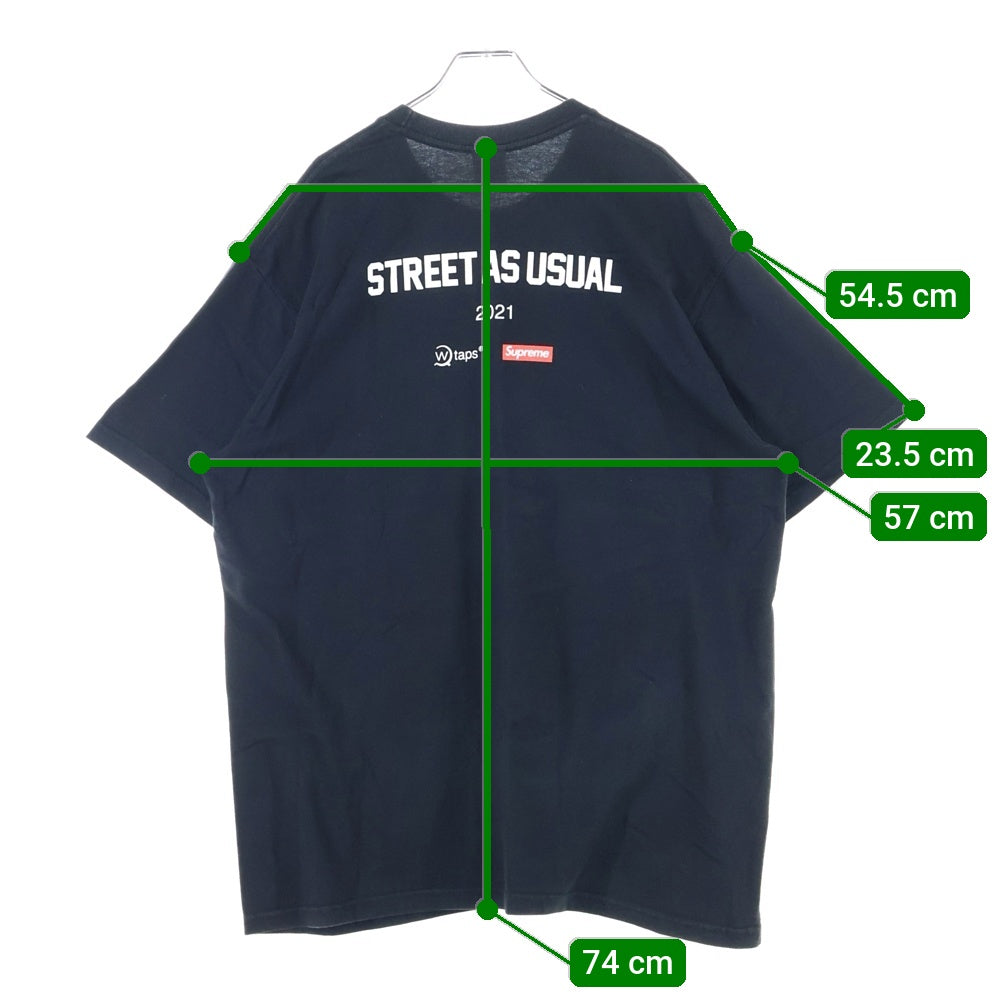 SUPREME(シュプリーム) 21AW×WTAPS Sic'em! Tee ダブルタップス シッケム ロゴプリント 半袖 Tシャツ ブラック