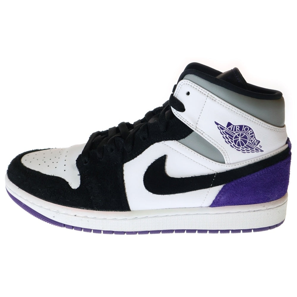 NIKE(ナイキ) AIR JORDAN 1 MID エアジョーダン1 ミッドカットスニーカー ブラック/パープル US10/28cm 852542-105