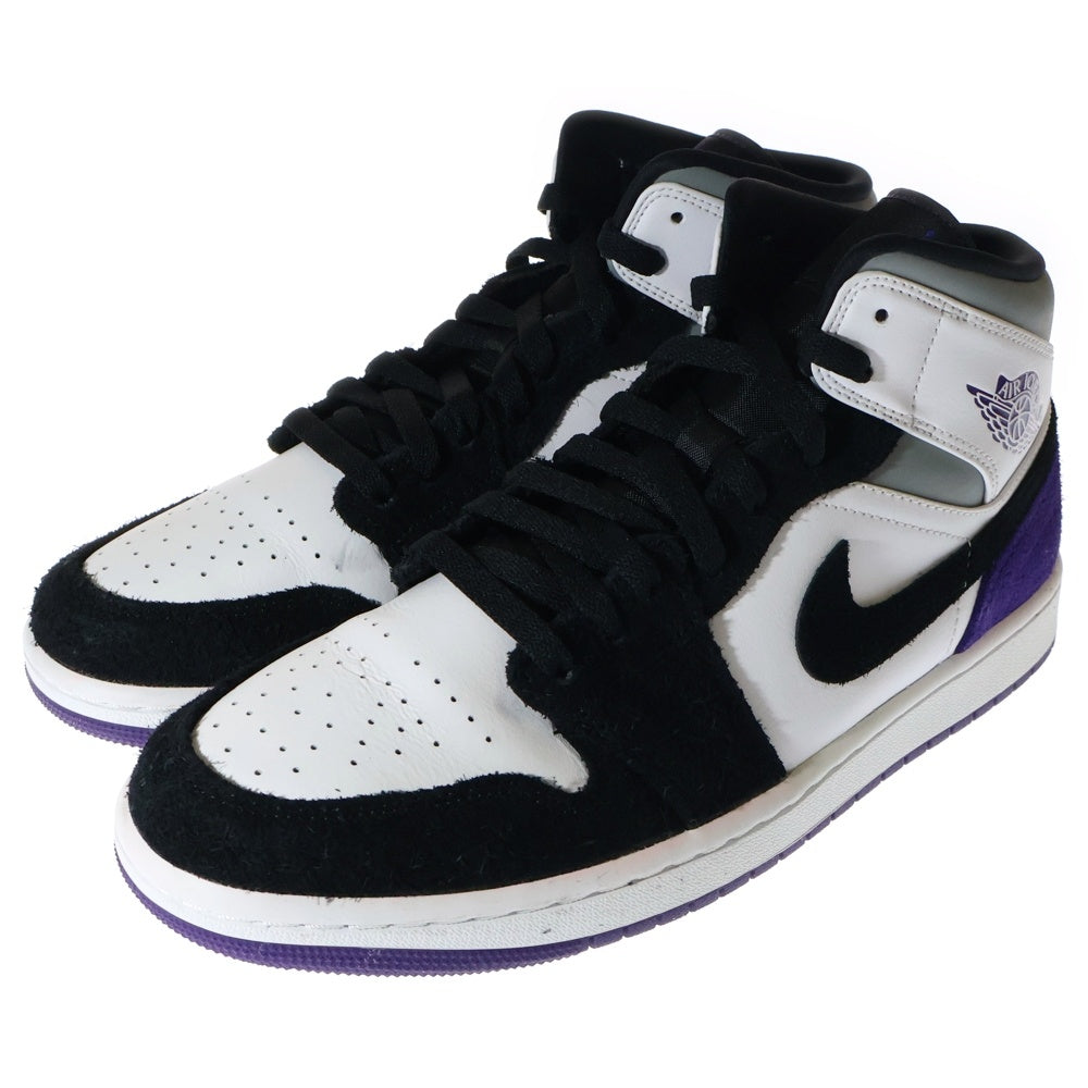 NIKE(ナイキ) AIR JORDAN 1 MID エアジョーダン1 ミッドカットスニーカー ブラック/パープル US10/28cm 852542-105