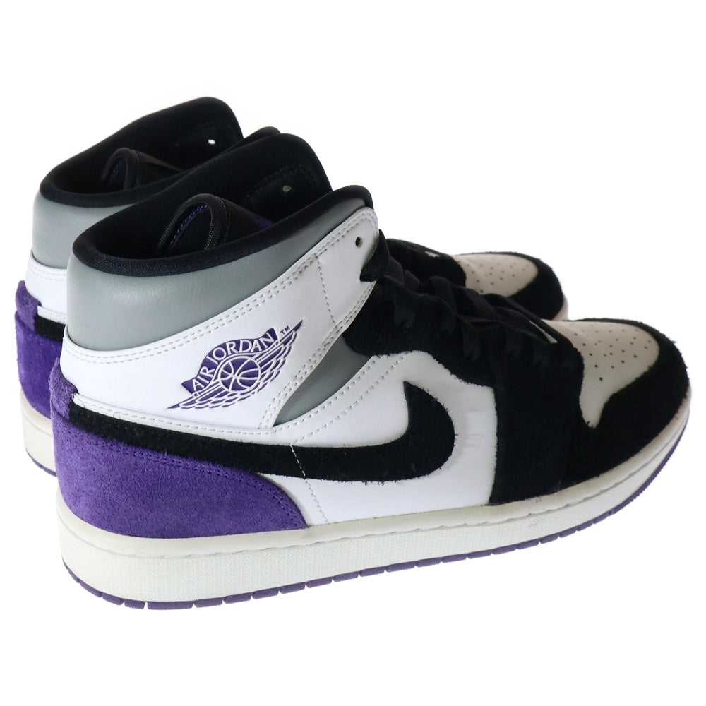 NIKE(ナイキ) AIR JORDAN 1 MID エアジョーダン1 ミッドカットスニーカー ブラック/パープル US10/28cm 852542-105