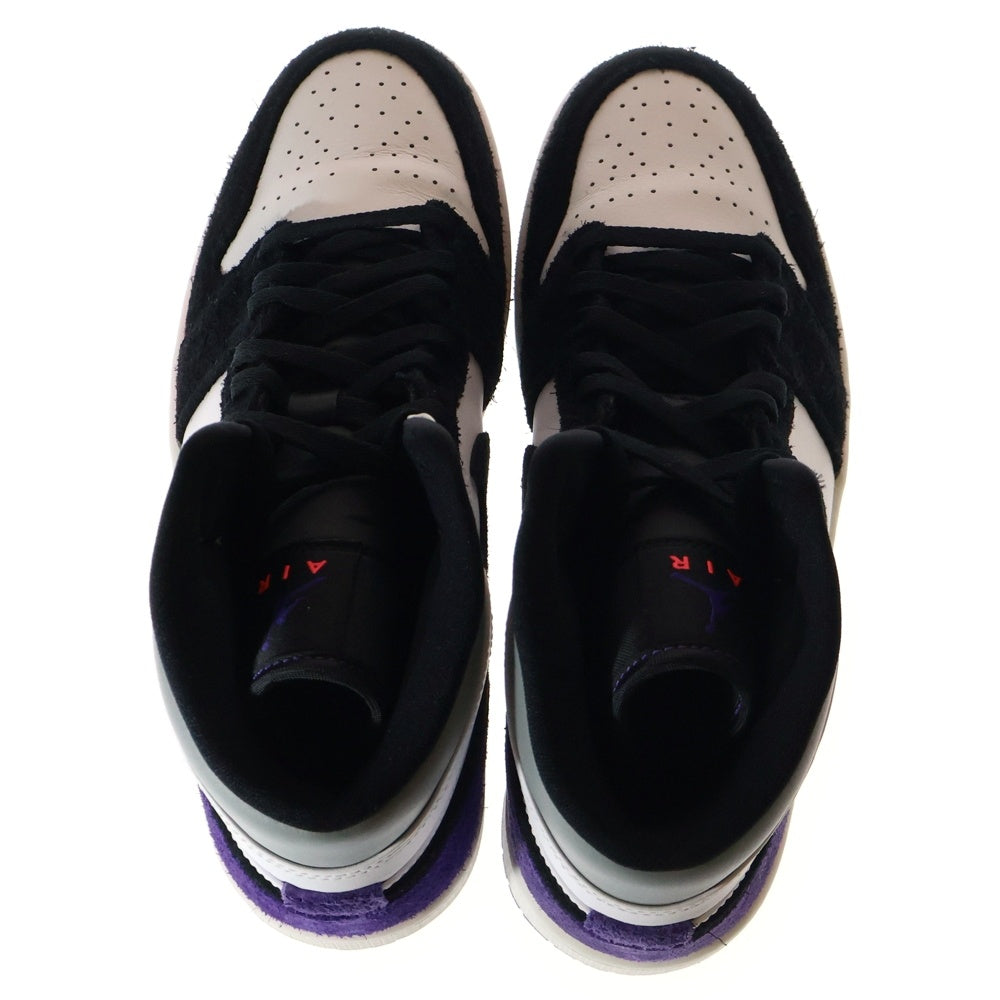 NIKE(ナイキ) AIR JORDAN 1 MID エアジョーダン1 ミッドカットスニーカー ブラック/パープル US10/28cm 852542-105