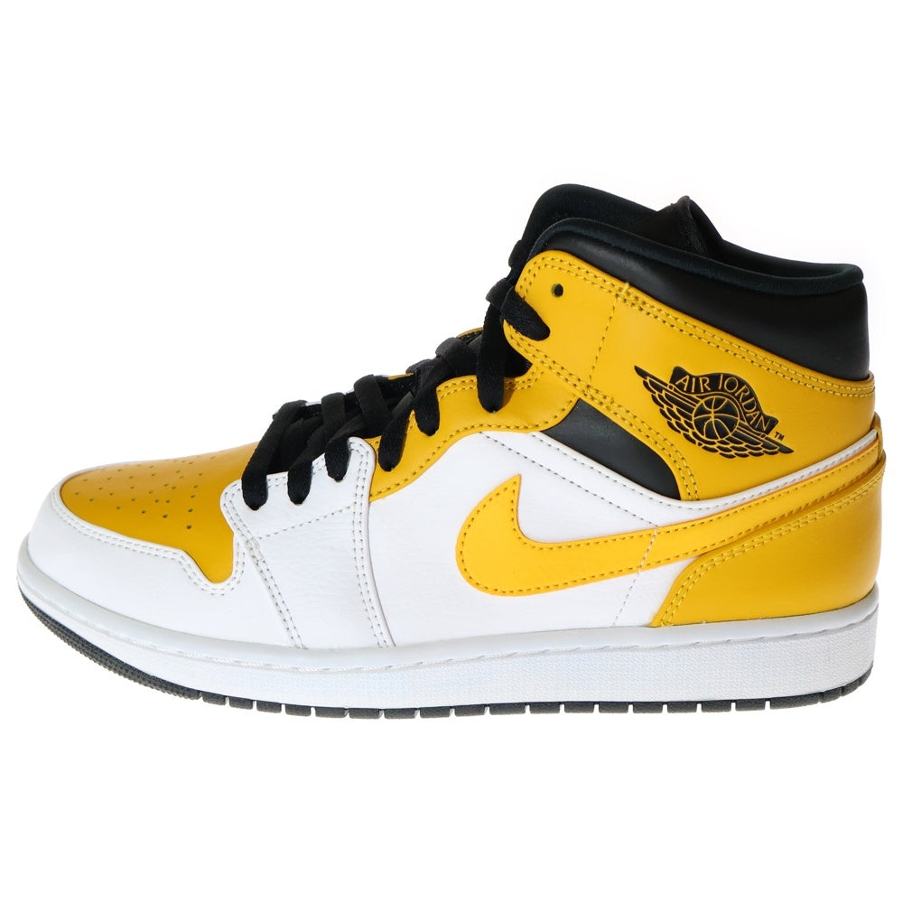 NIKE(ナイキ) AIR JORDAN 1 MID UNIVERSITY GOLD エアジョーダン1 ユニバーシティ ゴールド ミッドカットスニーカー ホワイト/イエロー US10.5/28.5cm 554724-170