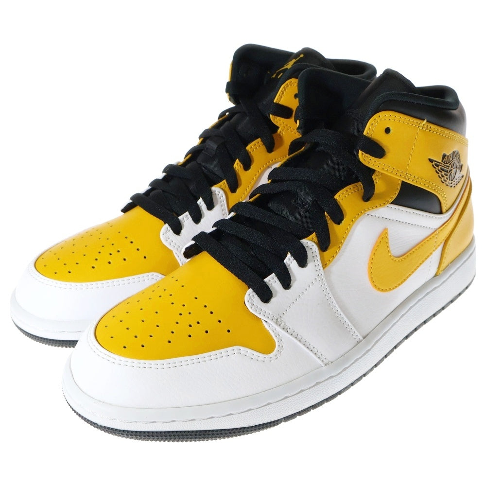 NIKE(ナイキ) AIR JORDAN 1 MID UNIVERSITY GOLD エアジョーダン1 ユニバーシティ ゴールド ミッドカットスニーカー ホワイト/イエロー US10.5/28.5cm 554724-170