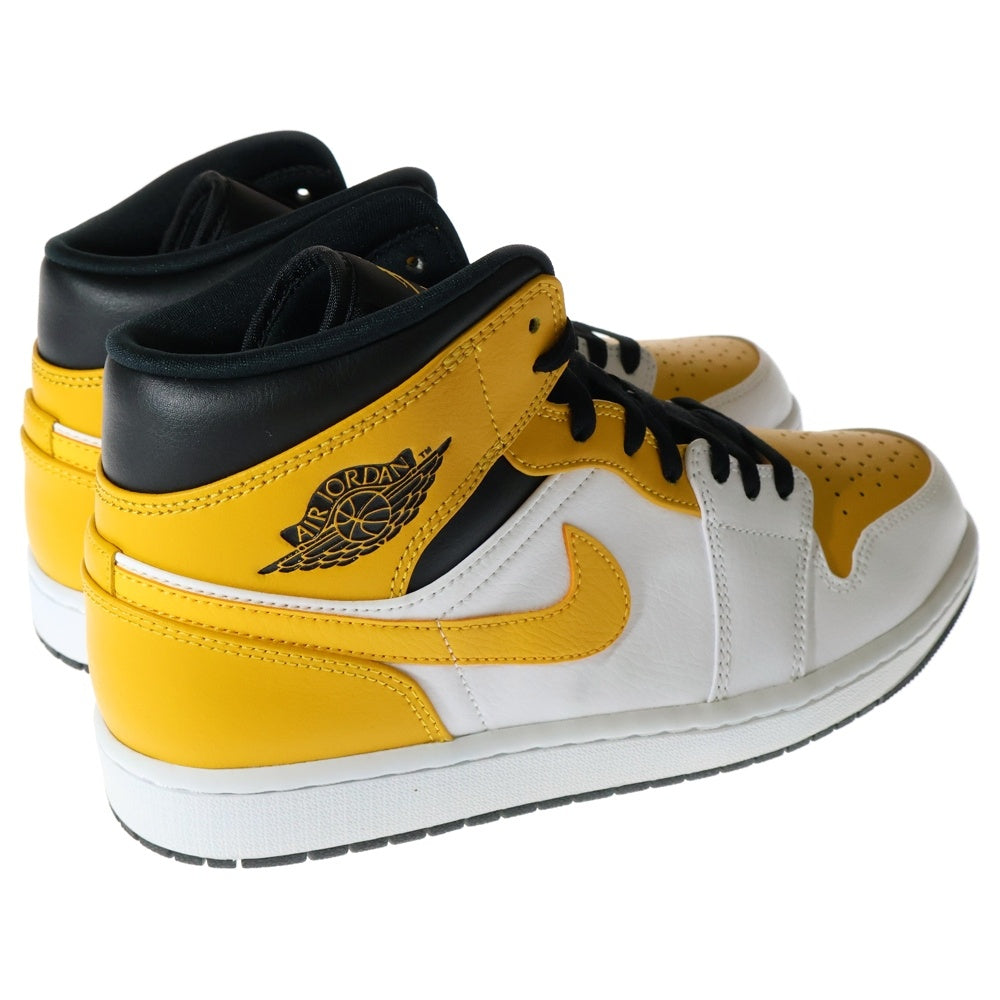 NIKE(ナイキ) AIR JORDAN 1 MID UNIVERSITY GOLD エアジョーダン1 ユニバーシティ ゴールド ミッドカットスニーカー ホワイト/イエロー US10.5/28.5cm 554724-170
